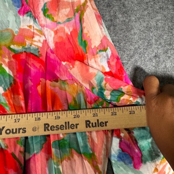 Soft Surroundings Evalina Maxi Dress 2X‎ Plus Floral Chiffon Tropical Feminine - Picture 4 of 9